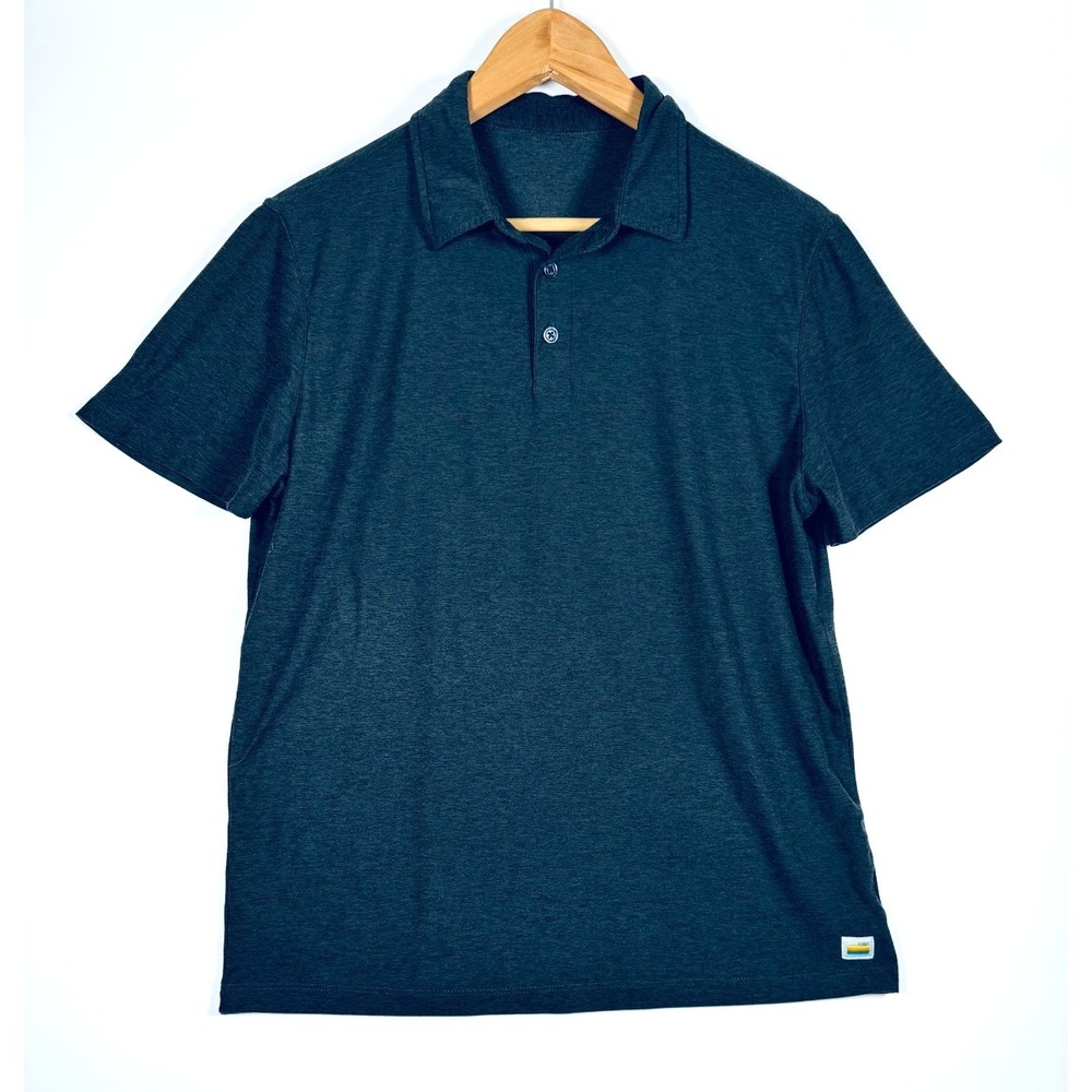 Vuori Strato Tech Polo Shirt Men Small Gray Performance Stretch Lightweight V188